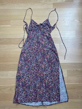H&M Backless Floral Midi Dress with Slit